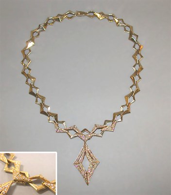 Lot 568 - Gold and Diamond Necklace