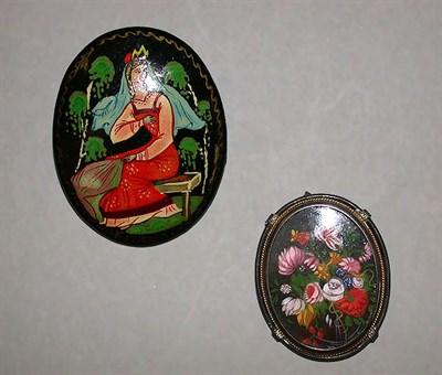 Lot 30 - Two Painted Pins