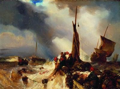 Lot 89 - Louis Gabriel Eugene Isabey French, 1803-1886...