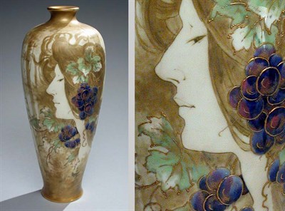Lot 1104 - Amphora Art Nouveau Molded and Enameled...