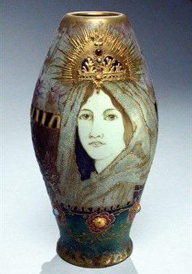 Lot 1106 - Amphora Porcelain Portrait Vase Decorated with...