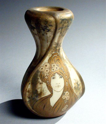 Lot 1100 - Amphora Porcelain Portrait Vase Of twisted...