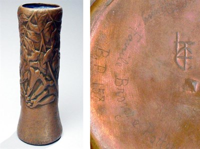 Lot 1305 - Tiffany Studios Bronze Pottery Vase Molded...