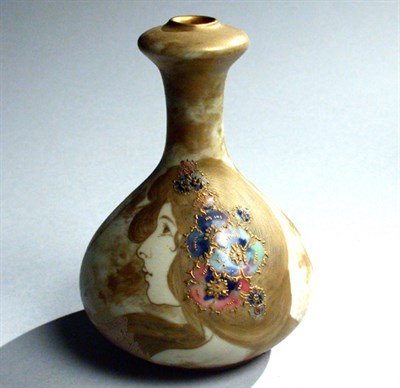 Lot 1105 - Amphora Porcelain Portrait Vase Of squat form,...