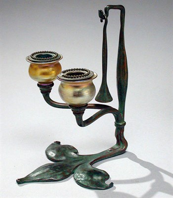 Lot 1307 - Tiffany Studios Favrile Glass and Bronze...