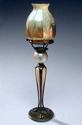 Lot 1308 - Tiffany Studios Favrile Glass and Bronze...