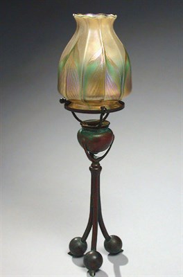 Lot 1306 - Tiffany Studios Favrile Glass and Bronze...