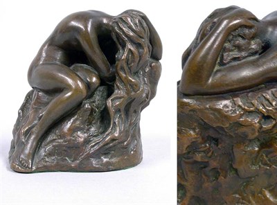 Lot 1160 - Art Nouveau Patinated-Bronze Figure of a Nude...