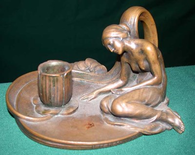 Lot 1165 - Austrian Art Nouveau Bronze Chamber Stick In...