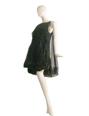 Lot 2133 - Galanos Black Point d'Esprit Cocktail Dress...