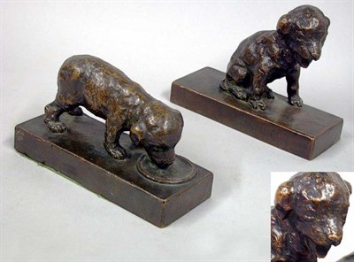 Lot 1169 - Pair of Bronze Bookends After a model by Edith...