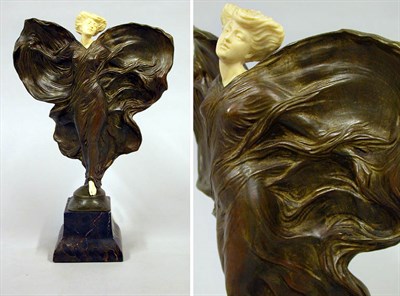 Lot 1149 - French Art Nouveau Bronze and Ivory Figure of...