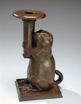 Lot 915 - Tiffany Studios Bronze Candlestick After a...