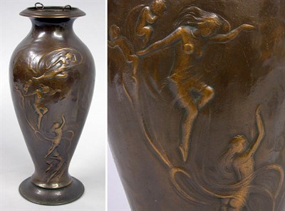 Lot 1290 - Tiffany Studios Bronze Vase Of baluster form,...