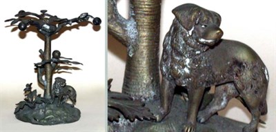 Lot 29 - Silver Plated Figure of a Dog Beneath a Tree