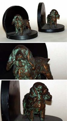 Lot 59 - Pair of Patinated-Metal Figural Bookends...