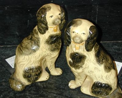 Lot 63 - Pair of Painted Spaniel-Form Bookends