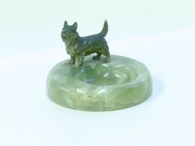 Lot 64 - Painted Bronze and Onyx Ashtray