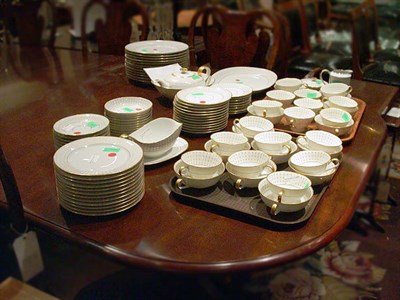 Lot 293 - Hienrich Gilt Decorated Porcelain Dinner...