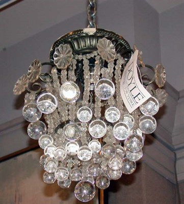Lot 441A - Continental Patinated-Metal and Glass Light...