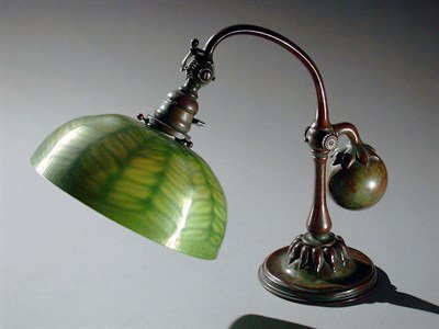 Lot 1300 - Tiffany Studios Favrile Glass and Bronze Lamp...