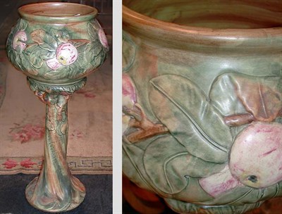 Lot 1013 - Weller Pottery Jardiniere on Stand In the...