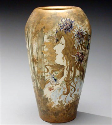 Lot 1107 - Amphora Porcelain Portrait Vase Of ovoid form,...
