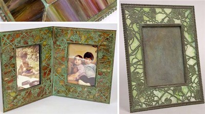 Lot 1222 - Tiffany Studios Glass and Bronze Double...