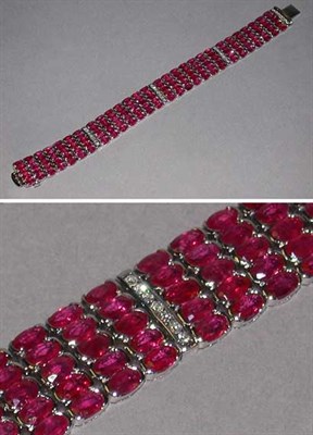 Lot 227 - Ruby and Diamond Bracelet