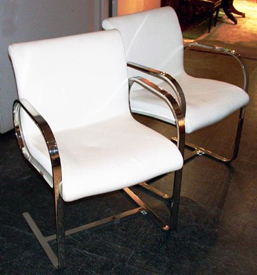 Lot 147 - Set of Six Upholstered Chrome Brno Armchairs...