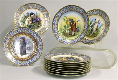 Lot 161 - Set of Twelve Continental Porcelain Cabinet...