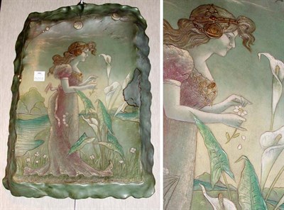 Lot 1082 - Continental Art Nouveau Ceramic Plaque...