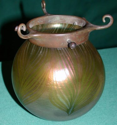 Lot 1282 - Tiffany Studios Favrile Glass Hanging Fixture...