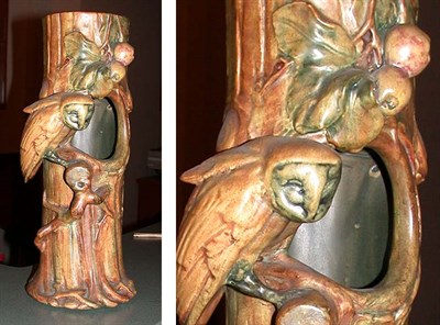 Lot 1004 - Weller Pottery Figure of a Tree Trunk...