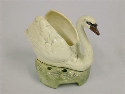 Lot 1061 - Weller Pottery Flower Frog Molded as a swan....