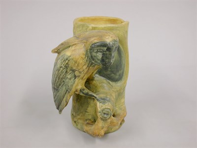 Lot 1063 - Weller Pottery Figural Vase Molded as a stump...