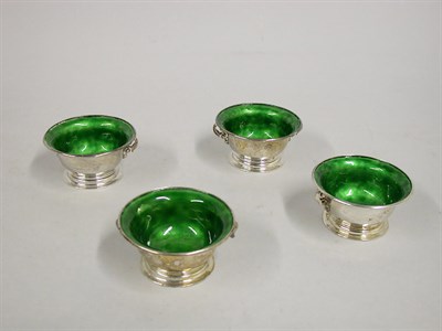 Lot 425 - Set of Four Georg Jensen Enameled Sterling...