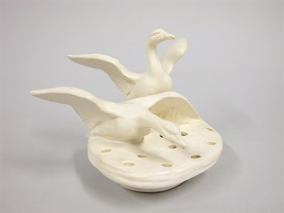 Lot 1064 - Weller Pottery Flower Frog Molded with two...