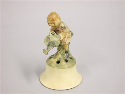 Lot 1067 - Weller Pottery Flower Frog Molded with a girl...
