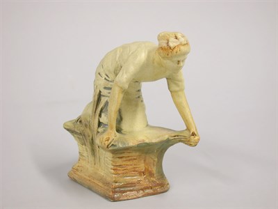 Lot 1069 - Weller Pottery Flower Frog Molded with a woman...