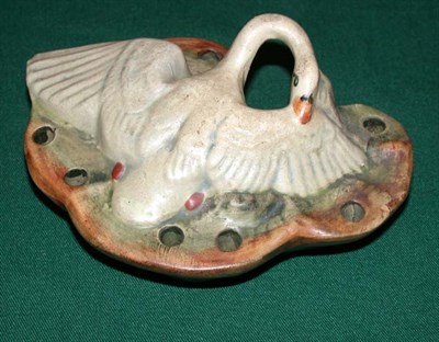 Lot 1023 - Weller Pottery Flower Frog Molded with a swan....