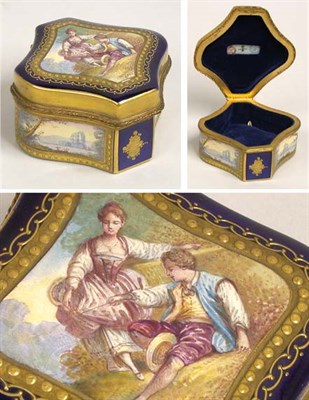 Lot 510 - Sevres Cobalt Blue Ground Porcelain Box
