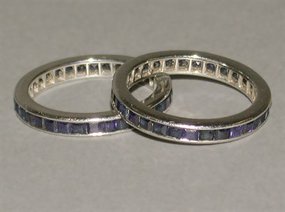 Lot 398 - Two Sapphire Guard Rings