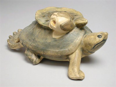 Lot 1032 - Weller Pottery Flower Frog Molded as a turtle....
