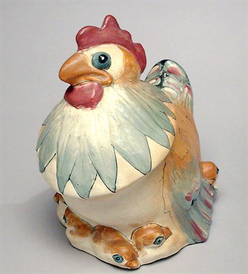 Lot 1037 - Weller Pottery Figure of a Chicken with Chicks...