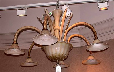Lot 438 - Murano Glass Six-Light Chandelier