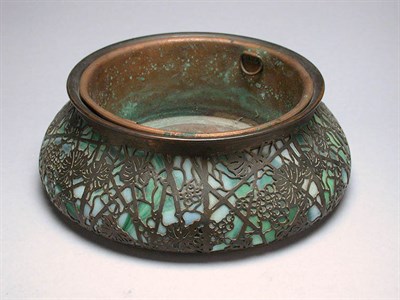 Lot 910 - Tiffany Studios Glass and Bronze Planter In...
