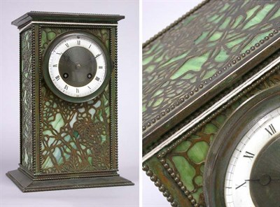 Lot 889 - Tiffany Studios Style Glass and Bronze Shelf...