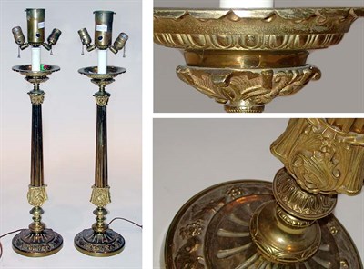 Lot 540 - Pair of Neoclassical Style Gilt-Metal Columnar...