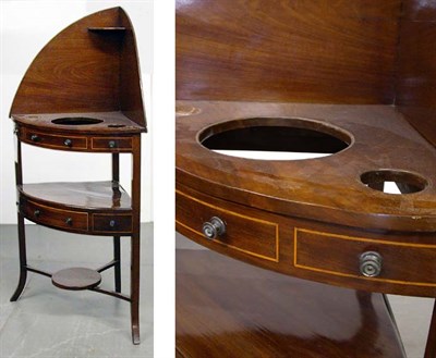 Lot 366 - George III Mahogany Corner Washstand